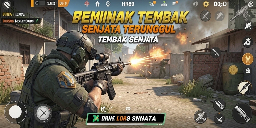 Antarmuka permainan Tembak Senjata HR89 yang menarik dan intuitif.