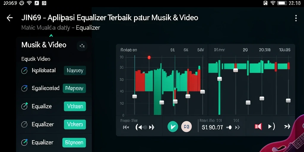 Antarmuka pengguna JIN69 yang sederhana dan fungsional untuk pengaturan Equalizer.