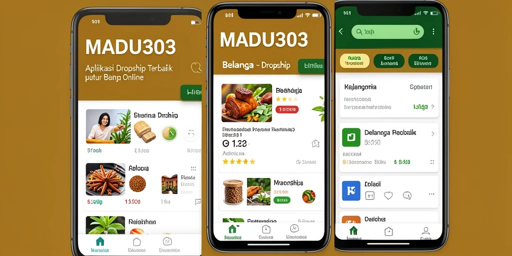 Antarmuka MADU303 menampilkan fitur Dropship yang user-friendly.