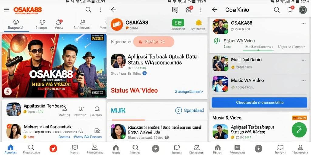 Antarmuka OSAKA88 yang menarik untuk Status WA Video.