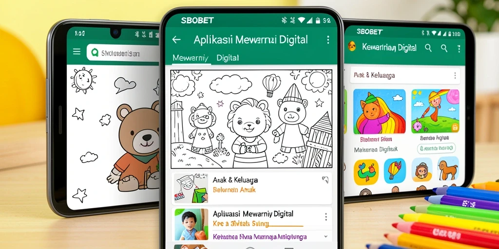 Tampilan antarmuka aplikasi Mewarnai Digital SBOBET yang menarik.