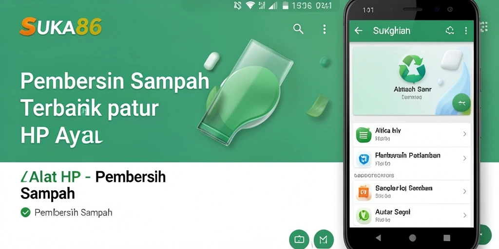 Antarmuka utama SUKA86 yang menampilkan fungsi pembersih sampah yang efisien.